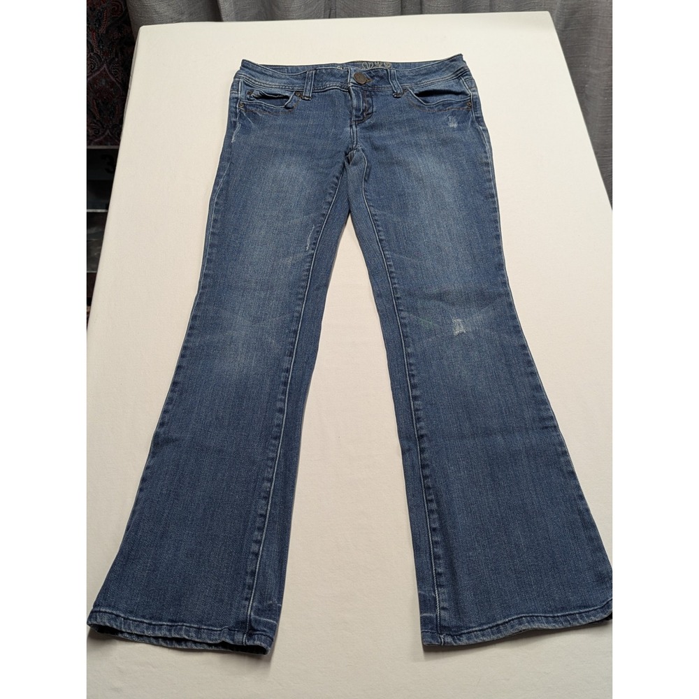 Refuge Womens Blue Low Rise Bootcut Distressed Denim Jeans Size 9R CHRF6208-28L